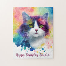お誕生日おめでとう かわいい猫のイラスト