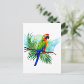 お誕生日おめでとう | かわいいAI生成のマカオインコ ポストカード (スタンド正面)