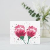 お誕生日おめでとう どんな時も使える水彩画の花 ポストカード (スタンド正面)