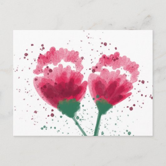 お誕生日おめでとう どんな時も使える水彩画の花 ポストカード (正面)
