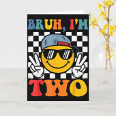 お誕生日おめでとう!もうすぐ2歳になる2歳児の男の子も女の子もみんな2歳だよ! カード (黄色い花)