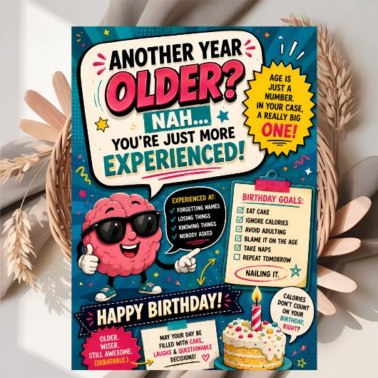 お誕生日おめでとう+もう1年老けたね カード