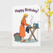 お誕生日おめでとう アイロンかけのカード カード (黄色い花)