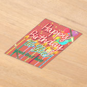 お誕生日おめでとう アクリル招待状 (レイダウン)