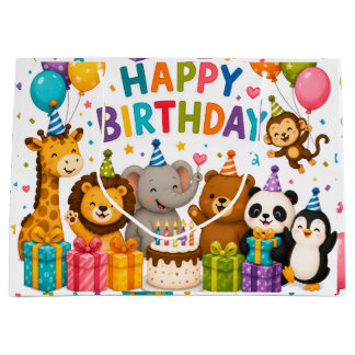 お誕生日おめでとう アニマル ギフトバッグ