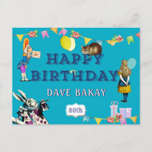 お誕生日おめでとう（アリス・ワンダーランド風） ポストカード