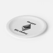 お誕生日おめでとう イーサリアム アイコン 紙皿 (アングル)