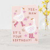 お誕生日おめでとう!ウイー・ハッ! カード (黄色い花)