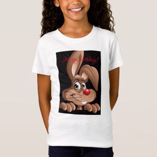 お誕生日おめでとう ウサギ Tシャツ (正面)
