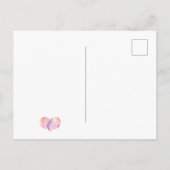 お誕生日おめでとう！エレガントな紫のアゲートハート ポストカード (裏面)