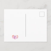 お誕生日おめでとう！エレガントな紫色のアゲートハート ポストカード (裏面)