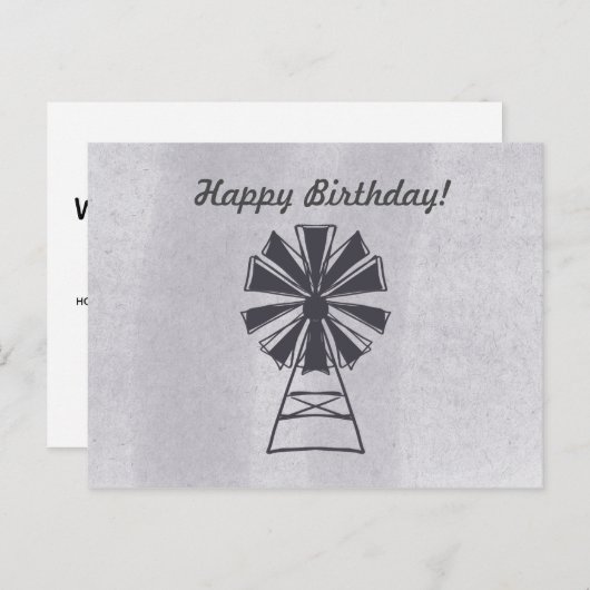 お誕生日おめでとう オールオケージョン ウィンドミル ポストカード (正面/裏面)