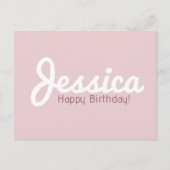 お誕生日おめでとう、カスタマイズ可能な名前 | ローズゴールド ポストカード (正面)