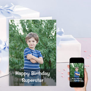 お誕生日おめでとう カスタム写真 男の子 誕生日 カード