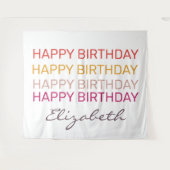 お誕生日おめでとう カスタム名 タペストリー (正面(横))