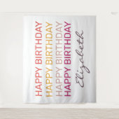 お誕生日おめでとう カスタム名 タペストリー (正面)