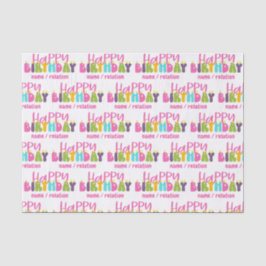 お誕生日おめでとう カラフルなろうそく オーダーメイド 薄葉紙