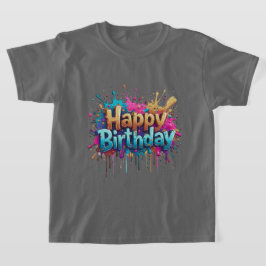 お誕生日おめでとう – カラフルなハッピーバースデーTシャツ Tシャツ
