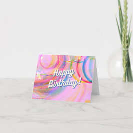 お誕生日おめでとう!カラフルな渦 サンキューカード