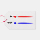 お誕生日おめでとう カラフル アーティスト ペイント ブラシ スプラッター ギフトタグ (裏面横)