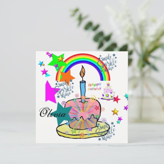お誕生日おめでとう　カード招待状 招待状 (スタンド正面)