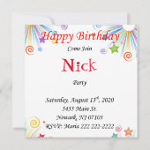 お誕生日おめでとう!カード招待 ビール 招待状 (裏面)