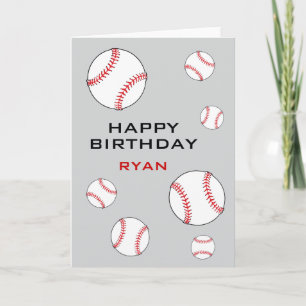 お誕生日おめでとう キッズ 野球ボール オーダーメイド カード