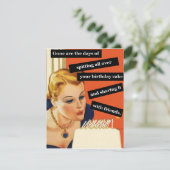 お誕生日おめでとう！キャンドルを吹き消すお誕生日ガール　マイルストーン 招待状 (スタンド正面)