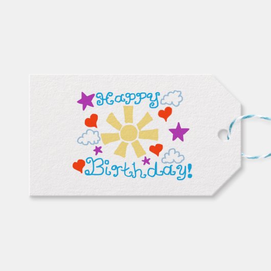 お誕生日おめでとう  ギフトタグ (正面(横))