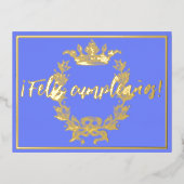 お誕生日おめでとう！クラウン招待状ポストカード 箔招待状ポストカード (正面)