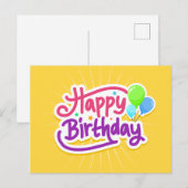 お誕生日おめでとう グリーティング カード 4 (正面/裏面)