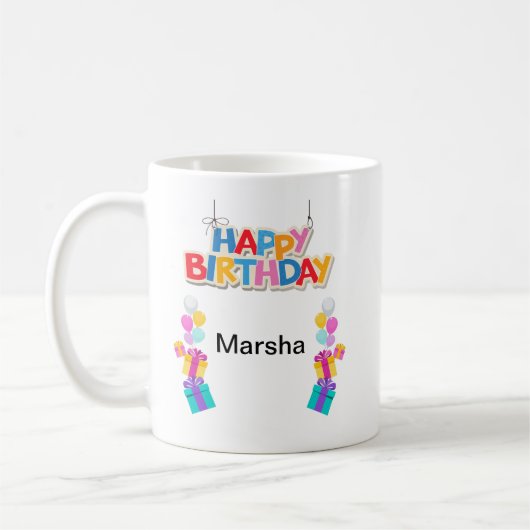 お誕生日おめでとう コーヒーマグカップ (左)