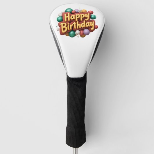 お誕生日おめでとう ゴルフヘッドカバー (正面)