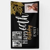 お誕生日おめでとう!ゴールデンリーフ60周年3枚組フォトバックドロップ 横断幕 (縦)