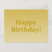 お誕生日おめでとう！ ゴールド（編集可能なオンブレカラー） ポストカード (正面)