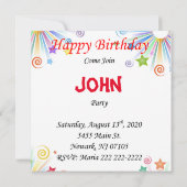 お誕生日おめでとう！サルさん２歳の誕生日パーティーへようこそ 招待状 (裏面)