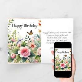 お誕生日おめでとう シスター ワイルドフラワー グリーティングカード