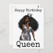 お誕生日おめでとう シスタ メラニン ウーマン 黒人女性 シス ポストカード (正面/裏面)