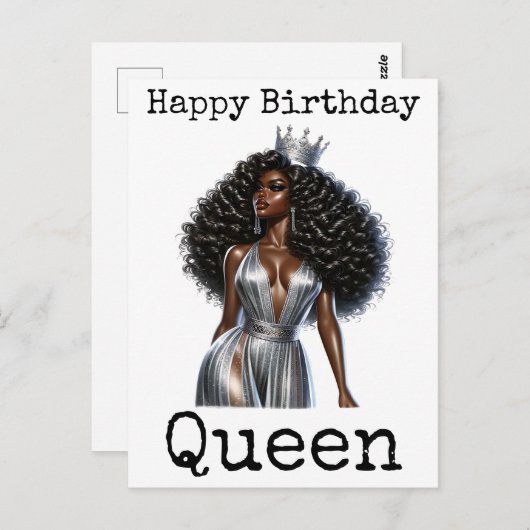 お誕生日おめでとう シスタ メラニン ウーマン 黒人女性 シス ポストカード (正面/裏面)
