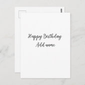 お誕生日おめでとう シンプル ミニマルな名前タイトルを追加 ポストカード (正面/裏面)