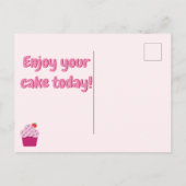 お誕生日おめでとう スイートちゃん 可愛い苺のショートケーキ ポストカード (裏面)