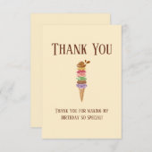 お誕生日おめでとう スイートバージョン サンキューカード (正面/裏面)