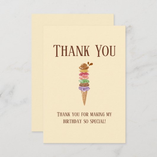 お誕生日おめでとう スイートバージョン サンキューカード (正面/裏面)