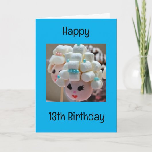 お誕生日おめでとう！　スウィートな１３歳の女の子へ カード (正面)