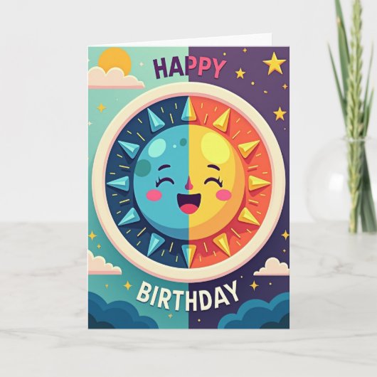お誕生日おめでとう スカイ サン カード (正面)