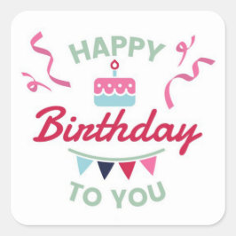 お誕生日おめでとう スクエアシール