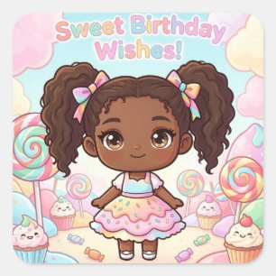 お誕生日おめでとう スクエアステッカー スクエアシール