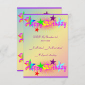 お誕生日おめでとう & スターズ - 招待状 (正面/裏面)