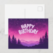 お誕生日おめでとう スターリーナイト 山々 森 ポストカード (正面/裏面)