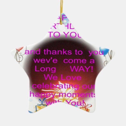 お誕生日おめでとう セラミックオーナメント (正面)